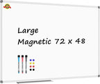 Lockways Large Dry Erase Board 72 x 48 Inch, Magnetic White Board for Wall, Aluminium Frame Whiteboard with Marker Tray for Office & School