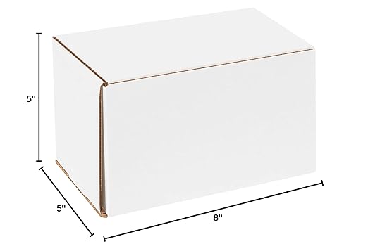 Box USA BM855 8"L x 5"W x 5"H, White (Pack of 50)