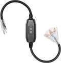 3 FT Auto GFCI Extension Cord Outdoor with 3 Prong Plugs, 12/3 SJTW Heavy Duty Power Cable with Multiple Outlets, 3 Outlets with Indicator Light, UL Listed, Black