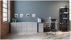 Pemberly Row 22" 2-Drawer Metal Letter Width Vertical Filing Cabinet in Light Gray