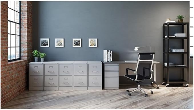Pemberly Row 22" 2-Drawer Metal Letter Width Vertical Filing Cabinet in Light Gray