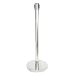 VIP Crowd Control Retractable Belt Stanchion Queue Safety Barrier Set, 36" Ht, 78" Belt + Wall Bracket (6 Mirror Posts Black Belt + SFrame + WBracket)