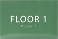 6" X4" Floor 1 Sign - ADA Compliant Tactile Graphics Grade 2 Braille Text | Wall Mount Plastic Directional Assistance, Floor Number Sign for Office, Schools, Hospitals, Apartments