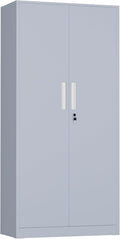 INTERGREAT Metal Storage Cabinet with Lock, 61" H Metal Cabinets Storage with 2 Doors and 4 Adjustable Shelves, Locking Garage Cabinet for Home Office, Kitchen, Bathroom (Cement Grey)