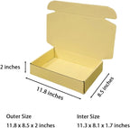 50 Pcs 11.8 x 8.5 x 2 inches Large Size Corrugated Cardboard Gift Boxes Recyclable Shipping Boxes for Packing Jewelry Ornament Gift Craft Packaging Supplier (Butter Yellow, 11.8 x 8.5 x 2")