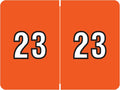 2023 Year Stickers, Doctor Stuff 2023 Chart Stickers, Dark Orange Colored, Data File Style, USA Made Year Labels for End Tab File Folders, 500/Roll, 1 Roll, 15/16" x 1-1/4"