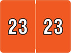 2023 Year Stickers, Doctor Stuff 2023 Chart Stickers, Dark Orange Colored, Data File Style, USA Made Year Labels for End Tab File Folders, 500/Roll, 1 Roll, 15/16" x 1-1/4"