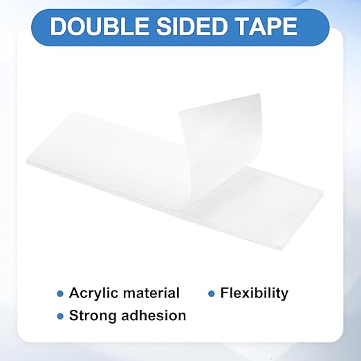 uxcell 50Pcs Double Sided Adhesive Pads, 3.35" x 0.98" Clear Removable Heavy Duty Mounting Tape Picture Hanging Sticky Adhesive Pad for Wall, Poster Picture, DIY Craft