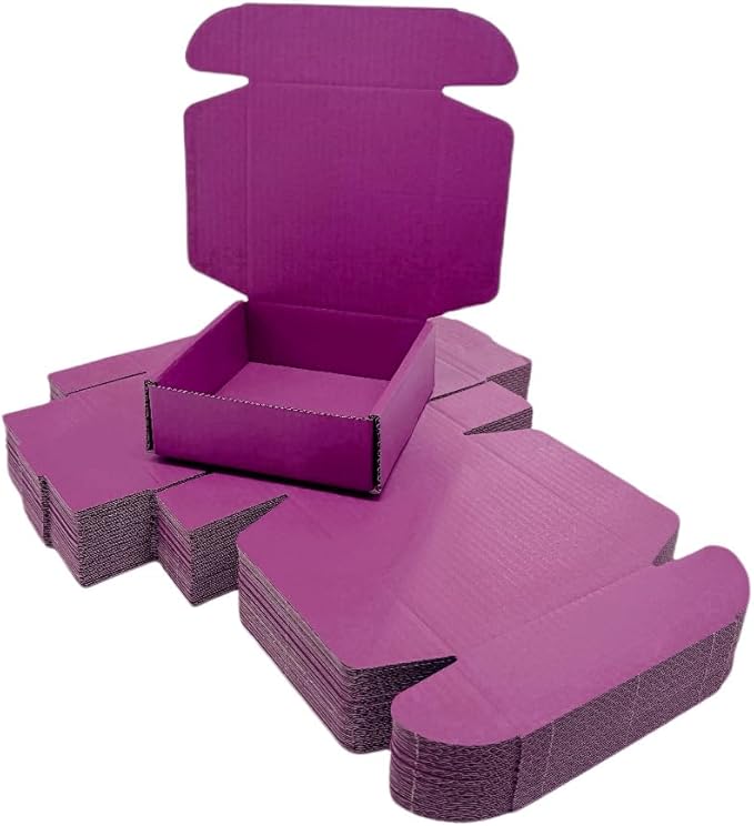 15 Pcs 4.7 x 4.7 x 1.6 Inches Mini Size Corrugated Cardboard Gift Boxes Recyclable Shipping Boxes for Packing Jewelry Ornament Gift Craft Packaging Supplier (Cranberry, 4.7 x 4.7 x 1.6")
