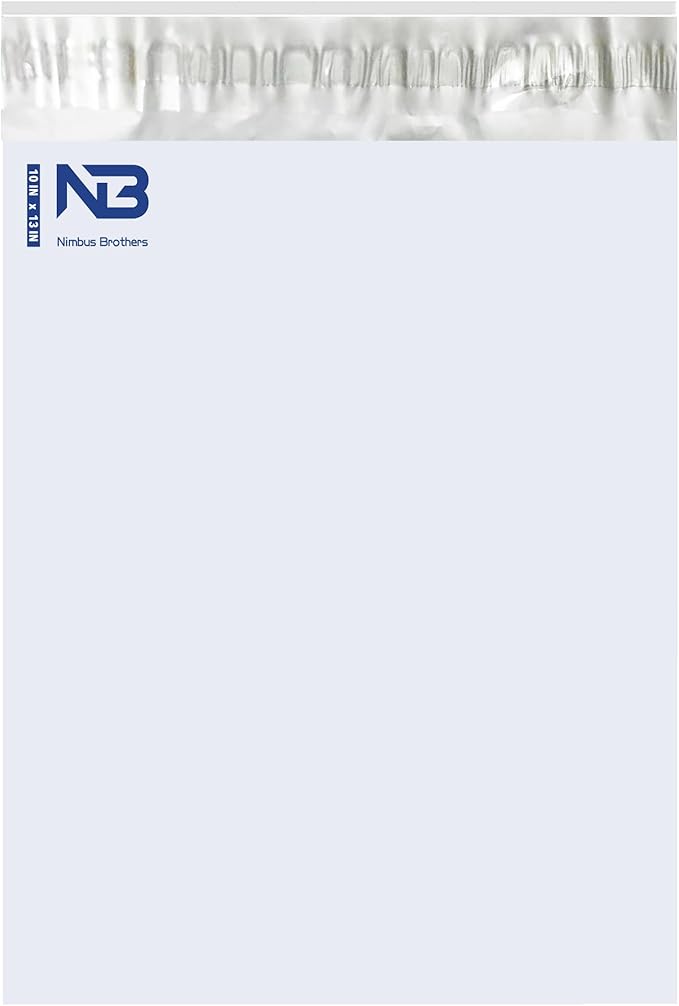 NB 10x13 Inch - 1000 Pcs White Poly Mailers Strong Adhesive Self-Seal Shipping Envelopes, Tear & Water Resistant Packaging for E-Commerce and Small Business