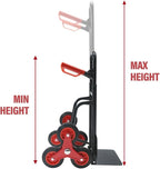 Folding Stair Climbing Dolly, 330 Lb Capacity Manual Truck Heavy-Duty Stair Climbing Hand Truck Trolley with Telescoping Handle and 6 Wheels