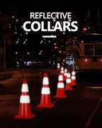 BATTIFE 12 Pack Traffic Safety Cones 28 Inches with Reflective Collars, PVC Orange Construction Cone for Traffic Control, Driveway Road Parking