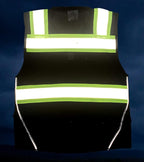 Men's Black Series Safety Vest with Zipper and Utility Pockets (Medium, Black)