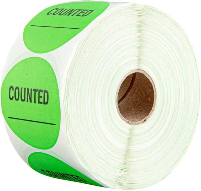 Restaurantware Label Tek 2 x 2 Inch Packaging Stickers 1000 Premium Shipping Labels - Counted Sustainable Green Paper Inventory Stickers High-Visibility with Strong Adhesives