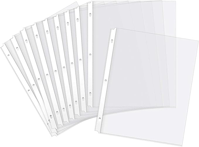 Heavy Duty Sheet Protectors for 3 Ring Binder, 100 Count Clear Page Protectors, Top Loading Plastic Sleeves 8.5 x 11 inch