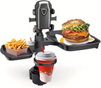 5 in 1 Car Table Tray，Mobile Phone Holder Car Cup Holder Tray ，360° Rotation Cup Holder Tray for Car，Compatible with Vehicles, Car, Road Trip Essentials