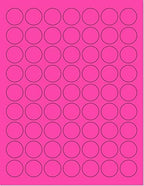 NextDayLabels - Pack of 100 Sheets, 8-1/2 x 11 Fluorescent Labels for Laser & Inkjet Printer (Pink Fluorescent, 1" Round - 63 per Page, 6300 Labels)