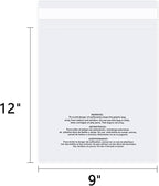iMailer - 500 Count - 10" x 13" Clear Poly Bags with Suffocation Warning Bags for Prints, Photos, Documents, Clothing, T-Shirt - Resealable Adhesive