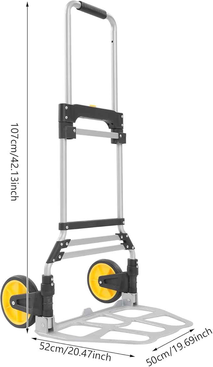 Folding Stair Climbing Cart Trolley 309 Lbs Capacity, Heavy Duty Aluminum Hand Truck Dolly Cart W/Wheel & Telescoping Handle for Home, Moving, Groceries, Warehouse