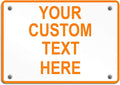 Aluminum Weatherproof Metal Sign Multiple Sizes Custom Personalized Text Here White Orange Warning Horizontal Street Signs 24x18Inches