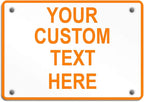 Aluminum Weatherproof Metal Sign Multiple Sizes Custom Personalized Text Here White Orange Warning Horizontal Street Signs 14x10Inches
