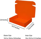 20 Pcs 14.5 x 10.6 x 2.8 inches Corrugated Cardboard Gift Boxes Recyclable Shipping Boxes for Packing Jewelry Ornament Gift Craft Packaging Supplier (Orange Red, 14.5 x 10.6 x 2.8")
