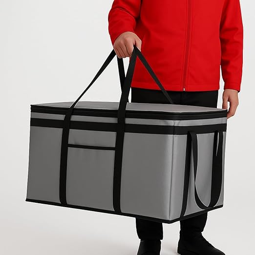 2 Pack XXXL Gray Insulated Food Delivery Bag Cooler Bags Keep Food Warm Catering Therma Catering Cooler Bags Keep Food Warm Catering Therma Catering Shopper Accessories hot