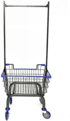 Charcoal Grey with Double Pole Rack, 2.5-Bu (Red or Blue Trim) (Chacoal Grey and Blue)