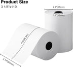 50 Rolls, 3 1/8" x 119' GOLDEN WIND Thermal Paper Receipt for Cash Register/POS Printres, 55gsm Premium Quality, White and BPA Free