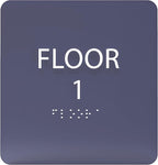 Navy ADA Floor 1 Sign with Braille – Made from Durable Acrylic and Ready to Mount