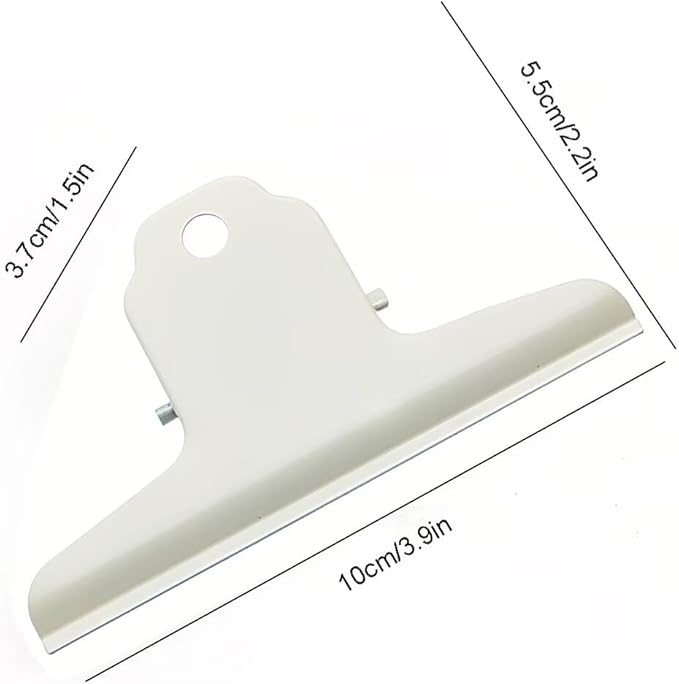 2PCS Extra Large Binder Clips Metal Bulldog Clips Large Paper Clamps Holder Chip Clips for Home School Office Drawing Bag White 4inch