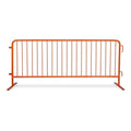 Angry Bull Barricades Heavy Duty Crowd Control Metal Interlocking Barricade with Flat No-Trip Feet - 8.5 Ft. (Safety Orange) (20 Pack)