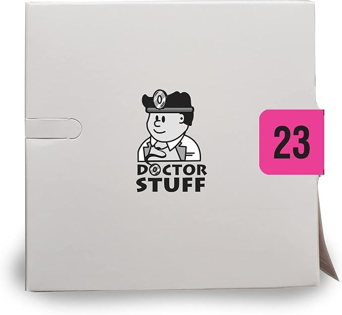 2023 Year Stickers, Doctor Stuff 2023 Chart Stickers, Fluorescent Pink Colored, USA Made Year Labels for End Tab File Folders, 500 Labels per Roll, 1 Roll, 3/4" x 1-1/2"