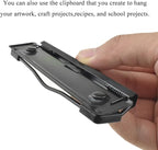 HAHIYO 4.72 Inches Black Metal Mountable Clipboard Clips - 5 Pack, Durable Spring Loaded Clip with Rubber Grips, Hanging Hole and Rivets - Document File Wood Plastic Clip Board for Office School Home