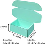 50 Pcs 4.3 x 3.1 x 2 inches Mini Size Corrugated Cardboard Gift Boxes Recyclable Shipping Boxes for Packing Jewelry Ornament Gift Craft Packaging Supplier (Mint green, 4.3 x 3.1 x 2")