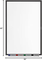 Quartet Magnetic Dry Erase White Board, 48"W x 36"H Whiteboard, Nano-Clean Surface Resists Ink Stains, Black Aluminum Frame (SM534B)