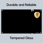 Glass WhiteBoard - Glass Dry Erase Board 48" x 36" Magnetic White Board Writing Board White Boards for Walls Wall Office Home, Black