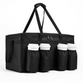 Insulated Food Delivery Bag with 4 Cup Holders, XX-Large Insulated Grocery Bags Keep Food Hot/Cold, Cooler Bags with Drink Carrier, Food Carrier Catering Bag, Commercial Food Warmers, Black