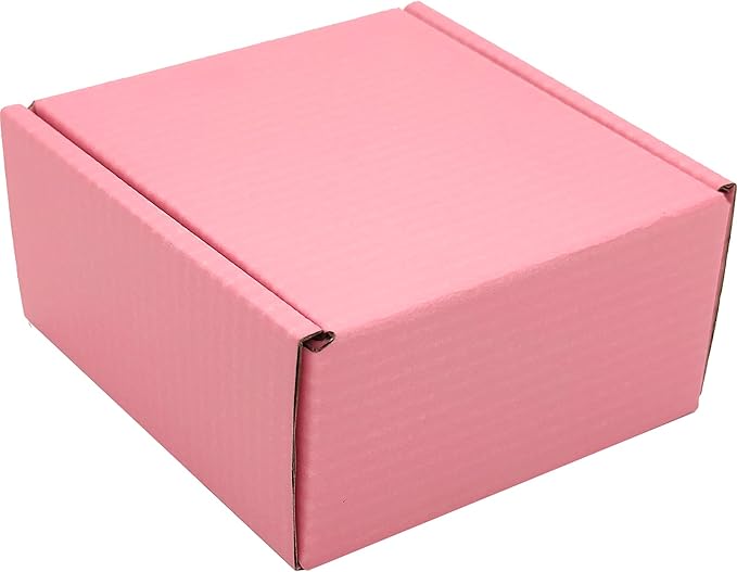 Small Pink Shipping Boxes for Small Business Pack of 25-4x4x2 inches Cardboard Corrugated Mailer Boxes for Shipping Packaging Craft Gifts Giving Products