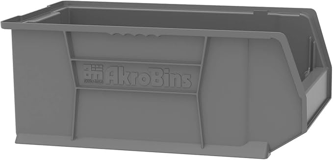 Akro-Mils 30281 Super-Size AkroBins Plastic Storage Bins, Space-Saving Stackable Bins for Garage, Classroom, Warehouse Organization, 20-Inch L x 12-Inch W x 8-Inch H, Clear, 3-Pack