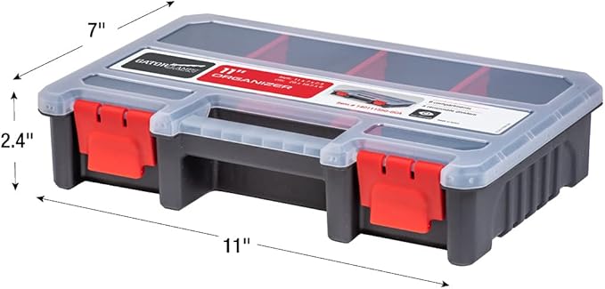 7-Pack Organizer Set – Multi-Size Storage Boxes with Removable Dividers – Hardware, Screw, Craft, and Small Parts Case System for Garage, Workshop, or On-the-Go Kits