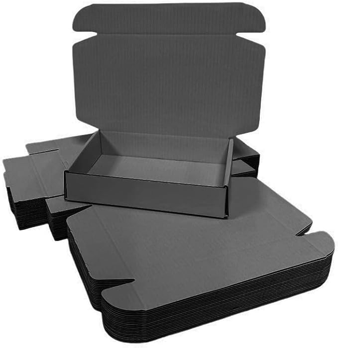 50 Pcs 7.9 x 4 x 1.2 inches Shipping Boxes for Small Business Cardboard Corrugated Mailer Boxes for Shipping Packaging Holidays Craft Gifts Phone Case Packaging (Dark Gray, 7.9 x 4 x 1.2")