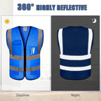 BeautyWill 10/20 Pack Custom Logo Safety Vest,Bulk High Visibility Class 2 Reflective Work Vests