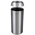 65L/17 Gallon Tall Commercial Trash Can, Large Capacity Brushed Stainless Steel Trash Bin with Open Top, Commercial Grade Heavy Gauge for Home, Office, Restaurant