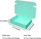20 Pcs 17.7 x 13.8 x 2.5 inches X-Large Size Corrugated Cardboard Gift Boxes Recyclable Shipping Boxes for Mailing & Holidays, Wedding, Birthday, Gifts Packaging (Mint green)