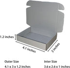 50 Pcs Mini Size Shipping Boxes for Small Business Cardboard Corrugated Mailer Boxes for Shipping Packaging Holidays Craft Gifts Giving Products (Silver, 4.1 x 3 x 1.2")