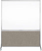 DivideWrite Mobile Whiteboard | Double Sided Dry Erase Board | Portable Office Cubicle Partition | Display for Classrooms, Conference Rooms, Meeting Areas and More | Warm Pebble 5' Wide x 6' Tall