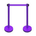VIP Crowd Control Retractable Belt Queue Safety Stanchion Barrier Set, 36" Ht, 78" Belt + Wall Bracket (2 Purple Posts Purple Belt)