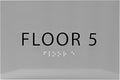 6" X4" Floor 5 Sign - ADA Compliant Tactile Graphics Grade 2 Braille Text | Wall Mount Plastic Directional Assistance, Floor Number Sign for Office, Schools, Hospitals, Apartments