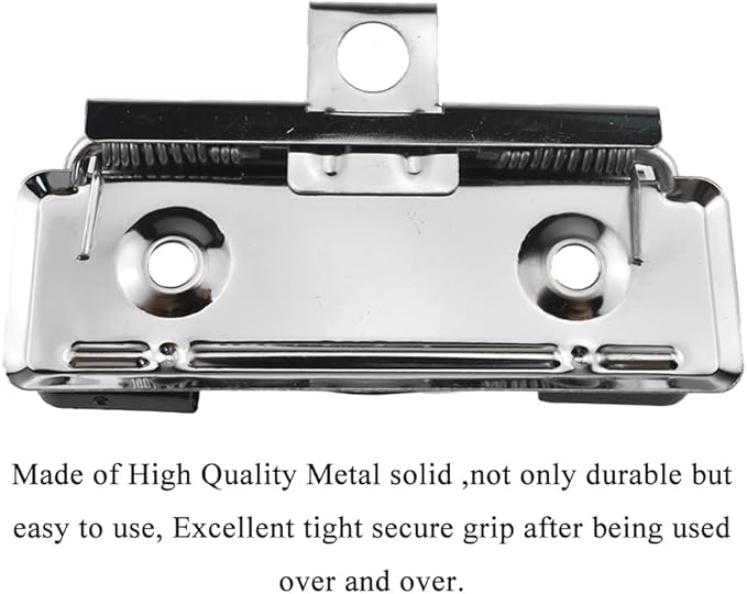 HAHIYO 2.76 Inches Silver Metal Clipboard Clips with Rubber Grips 7 Pack Mountable Sturdy Strong Springs with Rivets Document File Wood Plastic Clips Board for Office School Home